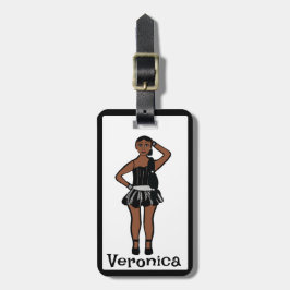 Zwarte Zilveren Danser #3 Bagagelabel