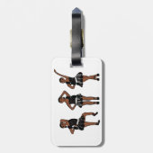 Zwarte Zilveren Danser #3 Bagagelabel (Achterkant verticaal)