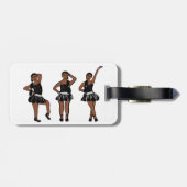 Zwarte Zilveren Danser #3 Bagagelabel (Achterkant horizontaal)