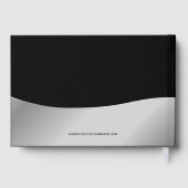 Zwarte zilveren foto begrafenis gastenboek (Achterkant)