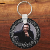 Zwarte zilveren foto's met vriendje sleutelhanger (Voorkant)