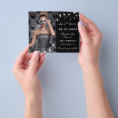 Zwarte zilveren fotoverjaardagsbudget Bespaar de d Flyer (Hand)