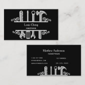 Zwarte zilveren gereedschappen, thuisreparateurs visitekaartje (Voorkant / Achterkant)