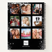 Zwarte zilveren glans naam initiaal fotocollage notitieboek (Achterkant)