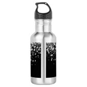 Zwarte zilveren glinsterende monogram initiaal naa waterfles (Achterkant)