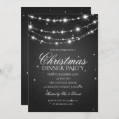 Zwarte & Zilveren Glitterende Kerstparty met Ketti Kaart (Voorkant / Achterkant)