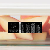 Zwarte Zilveren Logo Etherische Olie Fles Waterdic Labels (Aangebracht)