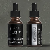 Zwarte Zilveren Logo Etherische Olie Fles Waterdic Labels