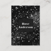 Zwarte zilveren mousserende lampjes Glam Sparkle G Visitekaartje (Voorkant)