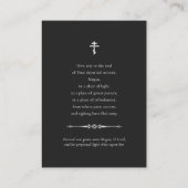 Zwarte Zilveren Orthodoxe Begrafenisgebed Kaart Plaatskaartje (Achterkant)