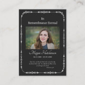 Zwarte Zilveren Orthodoxe Begrafenisgebed Kaart Plaatskaartje (Voorkant)