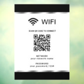 Zwarte Zilveren QR-code Wifi-netwerk en wachtwoord Raamsticker (Vel 3)