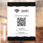 Zwarte Zilveren QR-code Wifi-netwerk en wachtwoord Raamsticker (Vel 2)