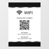 Zwarte Zilveren QR-code Wifi-netwerk en wachtwoord Raamsticker (Vel)