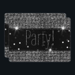 Zwarte & Zilveren Sparkle Party Lichten van zaterd Kaart<br><div class="desc">Aanpassen voor elke gebeurtenis</div>