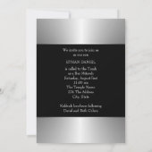 Zwarte Zilveren Ster van David Bar Mitswa Kaart (Achterkant)