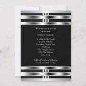 Zwarte Zilveren Ster van David Bar Mitswa Kaart (Achterkant)