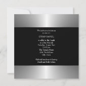 Zwarte Zilveren Ster van David Bar Mitswa Kaart (Achterkant)