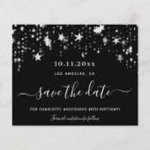 Zwarte zilveren sterren verjaardagsbudget behalve  flyer (Voorkant)