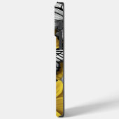 Zwarte Zilveren Vlinder Gele Bloemen Aangepaste Na Case-Mate iPhone Case (Achterkant / Links)