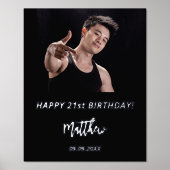 Zwarte zilverglitter foto op feestdag folie afdrukken (Voorkant)