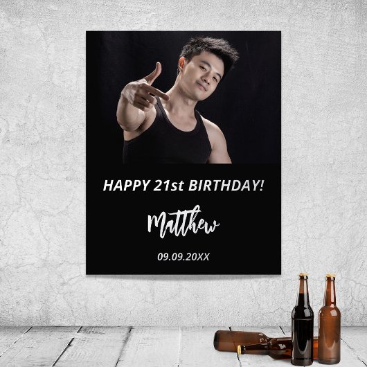 Zwarte zilverglitter foto op feestdag folie afdrukken