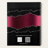 Zwarte zilverglitter met bruinkoolglitter 2023 planner (Achterkant)
