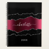 Zwarte zilverglitter met bruinkoolglitter 2023 planner (Voorkant)