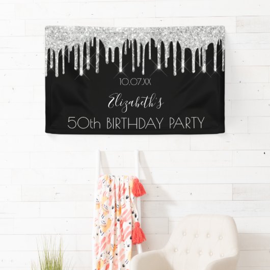 Zwarte zilverglitterspleitten spandoek (Insitu)