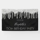 Zwarte zilverglitterspleitten spandoek (Horizontaal)