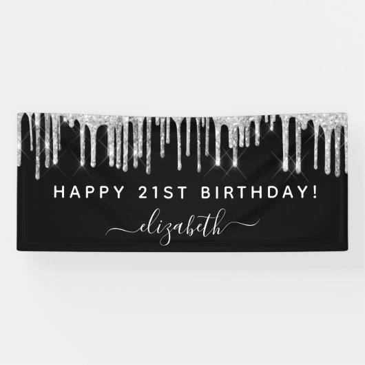 Zwarte zilverglitterspleitten spandoek (Horizontaal)