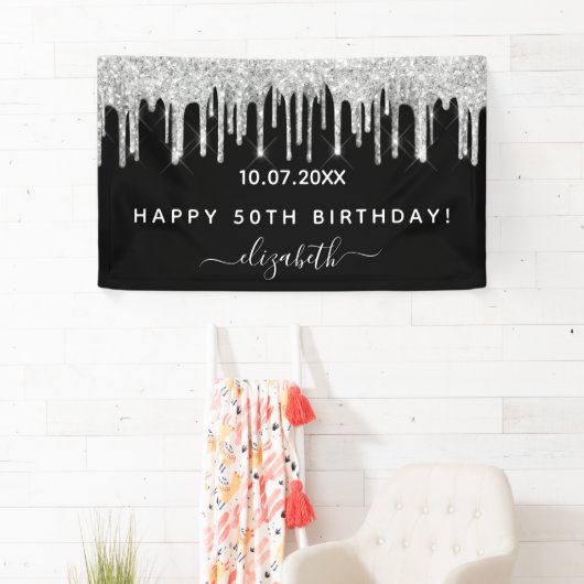 Zwarte zilverglitterspleitten spandoek (Insitu)