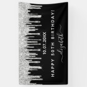 Zwarte zilverglitterspleitten spandoek (Verticaal)