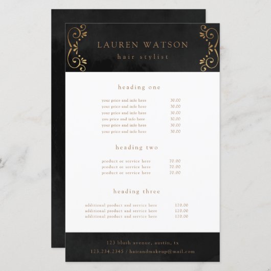 zwarte zilvergouddienst en prijsveer (Voorkant / Achterkant)