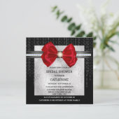 Zwarte zilverrode boogdiamant schimmelglas kaart (Staand voorkant)