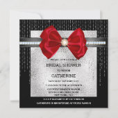 Zwarte zilverrode boogdiamant schimmelglas kaart (Voorkant)