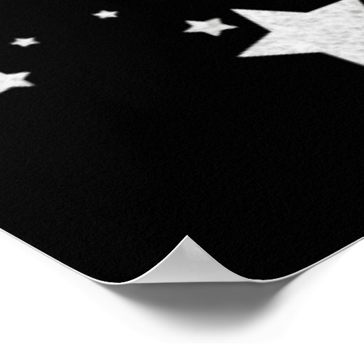 Zwarte zilversterren op de tribune poster (Hoek)