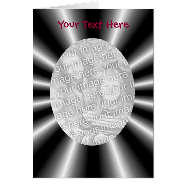 Zwarte zilverstraling Ontwerp uw fotokaart (Voorkant)