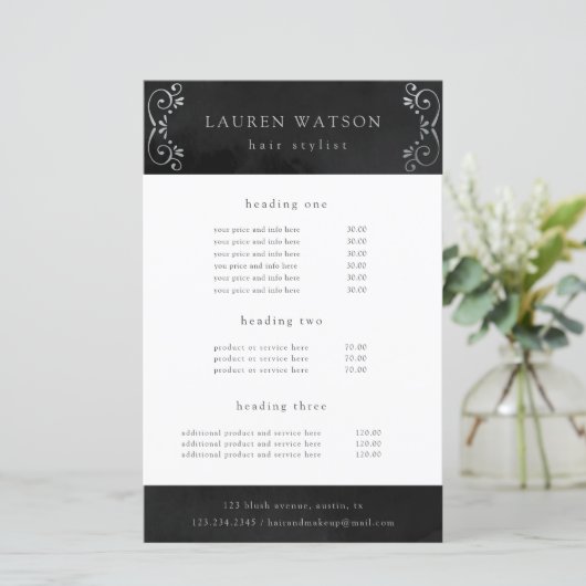 zwarte zilvervis met floure en prijs (Staand voorkant)