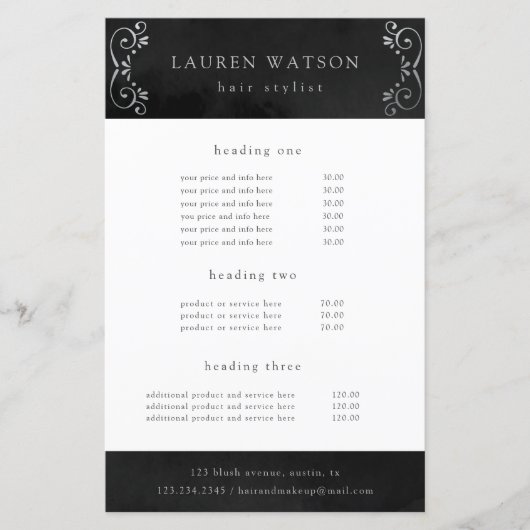 zwarte zilvervis met floure en prijs (Voorkant)