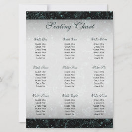 Zwarte zitmaaierand met blauwe bloemen kaart