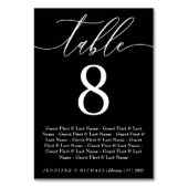 Zwarte zitplaats, eenvoudige moderne bruiloft kaart (Achterkant)