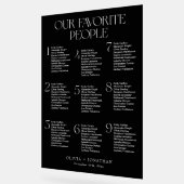 Zwarte Zitting Grafiek Huwelijk 9 Tafels Acryl Tek Bord (Hoek)