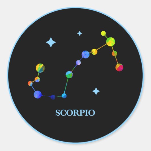 Zwarte Zodiac Schorpioen Regenboog Sticker (Voorkant)