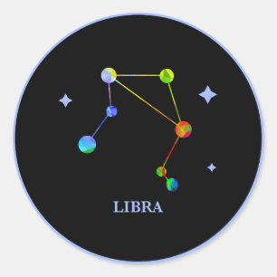 Zwarte zodische lichtstraal ronde sticker