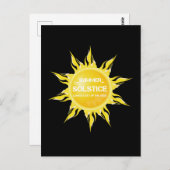 Zwarte zomerzonnewende de langste dag van het jaar briefkaart (Voorkant / Achterkant)