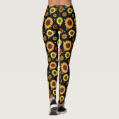 Zwarte zonnebloemen — Pokts Leggings (Achterkant)