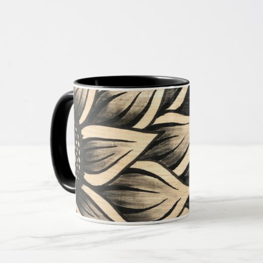 Zwarte zonnebloemokoffie Mok (Voorkant links)