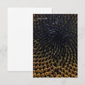 Zwarte zonnebloempitten notitiekaartje (Voorkant / Achterkant)