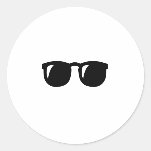 Zwarte zonnebril ronde sticker (Voorkant)